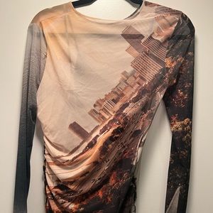 Zara Skyline Print Dress